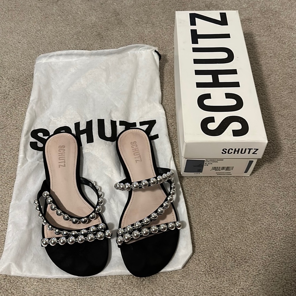 Schutz Aurelia Black suede size 8
